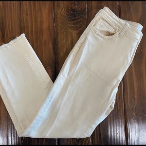 Vici Vervet High Rise Cream Fringe Jeans 28